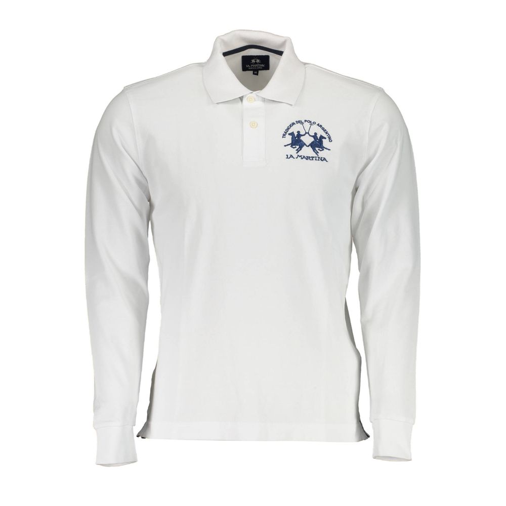 La Martina elegant long-sleeved polo shirt with contrast detailing, featuring a classic fit and refined style.