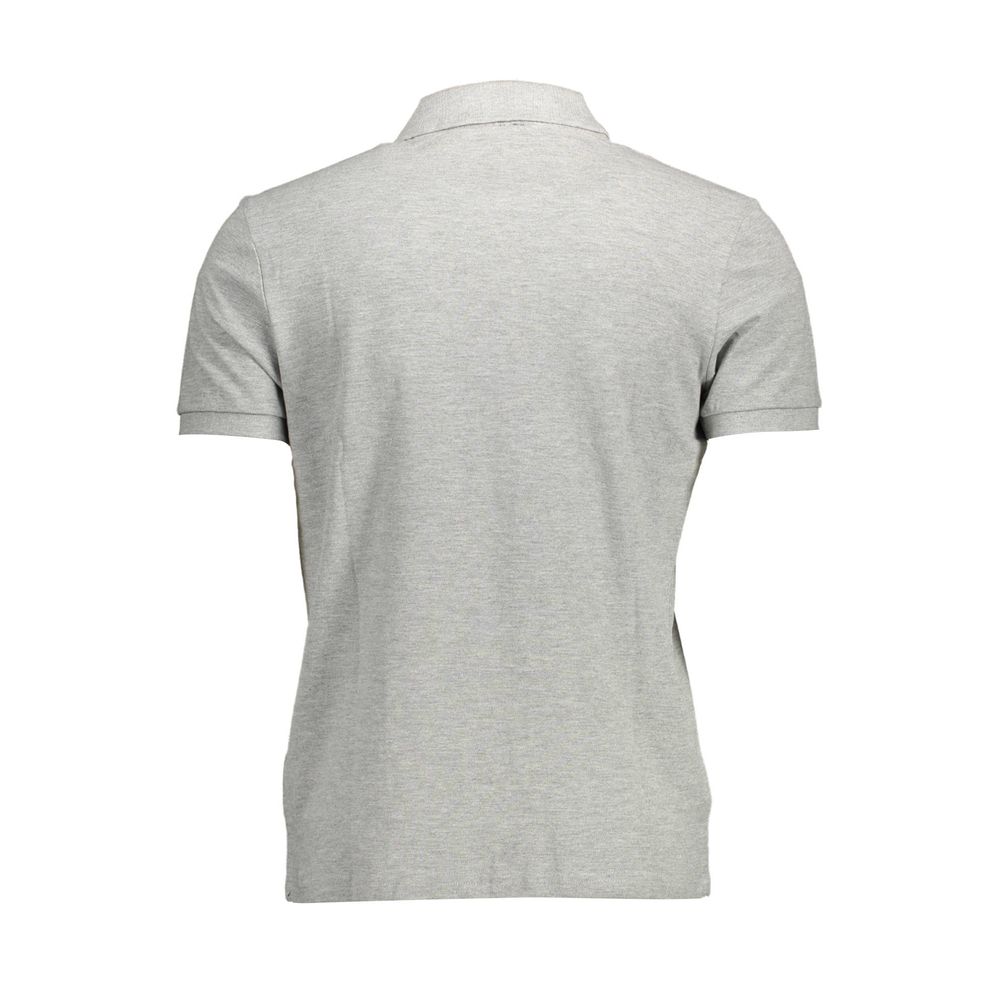 Gray cotton men's polo shirt by North Sails featuring a classic collar and short sleeves, shown on a neutral background.