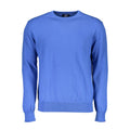 La Martina Blue Cotton Men Sweater La Martina