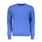 La Martina Blue Cotton Men Sweater La Martina