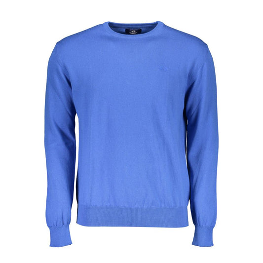 La Martina Blue Cotton Men Sweater La Martina