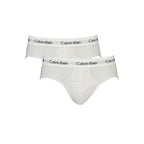 White cotton men's briefs by Calvin Klein, featuring a comfortable waistband and classic fit.