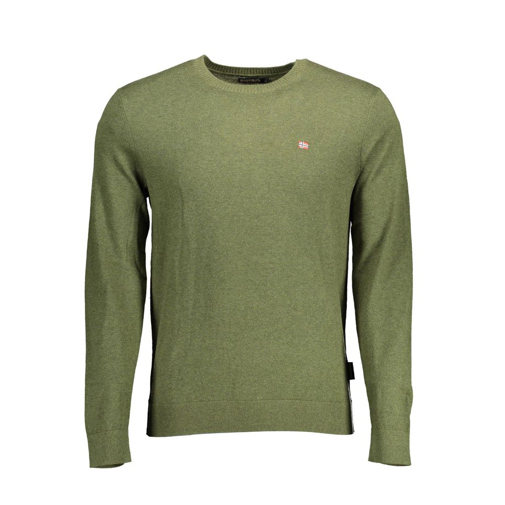 Napapijri Green Cotton Men Sweater Napapijri