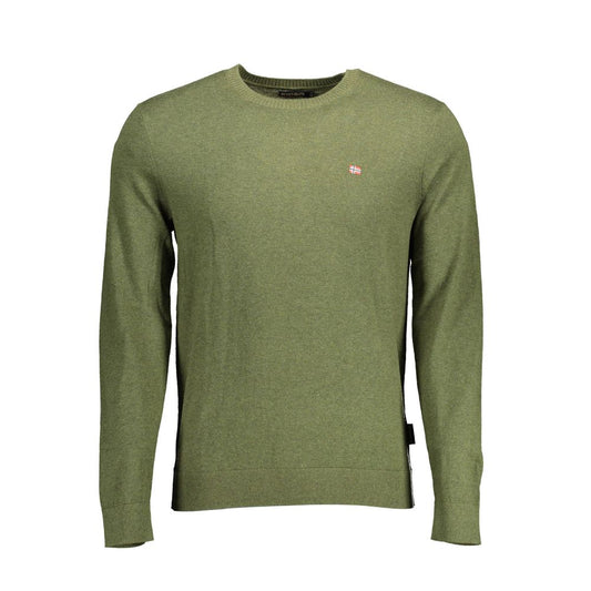 Napapijri Green Cotton Men Sweater Napapijri