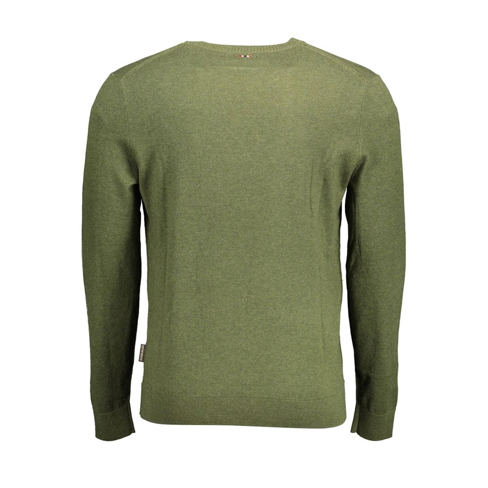Napapijri Green Cotton Men Sweater Napapijri