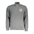La Martina Grigio cotton men's sweatshirt featuring a crew neck and logo embroidery, casual and comfortable for everyday wear.