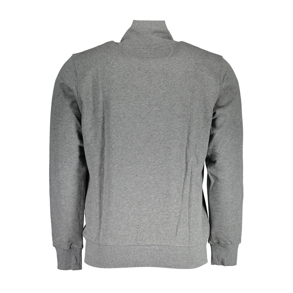 La Martina Grigio cotton men's sweatshirt with ribbed cuffs and collar, featuring a classic fit and subtle branding.