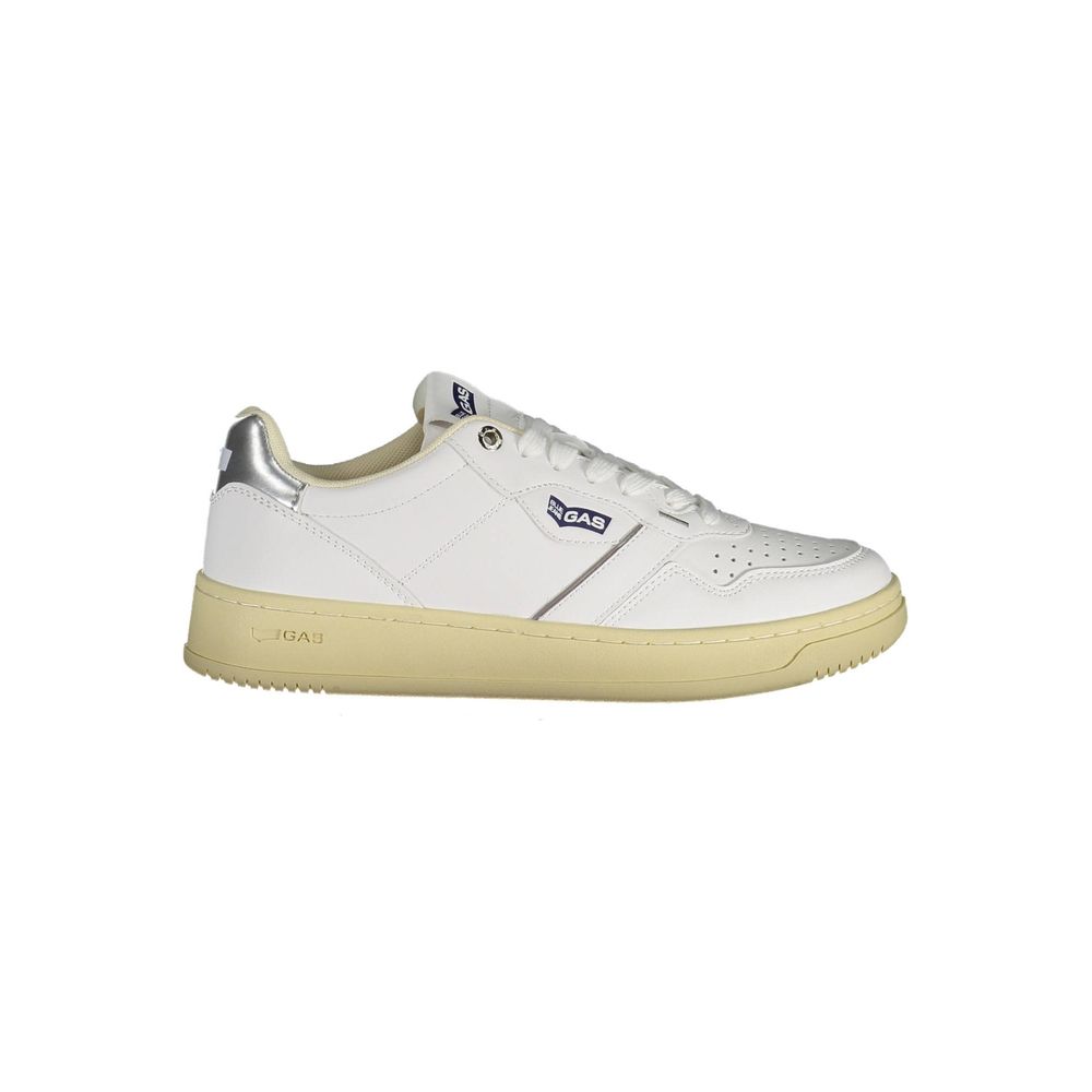 Gas Bianco Polyurethane Women’s Sneaker featuring a sleek white design and comfortable fit with stylish laces and modern sole.