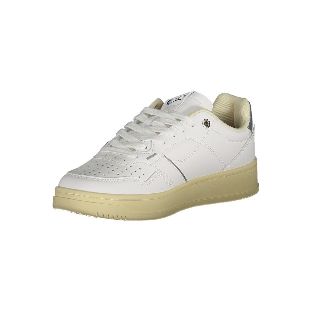 Gas Bianco Polyurethane women's sneakers with white design, lace-up closure, and comfortable sole for casual wear.