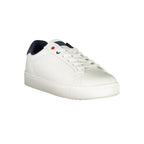 Mares white polyurethane men's sneaker with lace-up design and cushioned sole, casual footwear for everyday wear