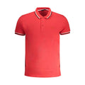 Red cotton men's polo shirt by Cavalli Class, featuring a classic collar and short sleeves.