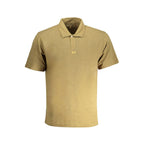 Green cotton men's polo shirt by La Martina with a classic collar and short sleeves, featuring subtle branding details.