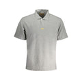 La Martina Grigio cotton men's polo shirt with collar and short sleeves, displayed on a plain background.