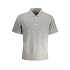 La Martina Grigio cotton men's polo shirt with collar and short sleeves, displayed on a plain background.