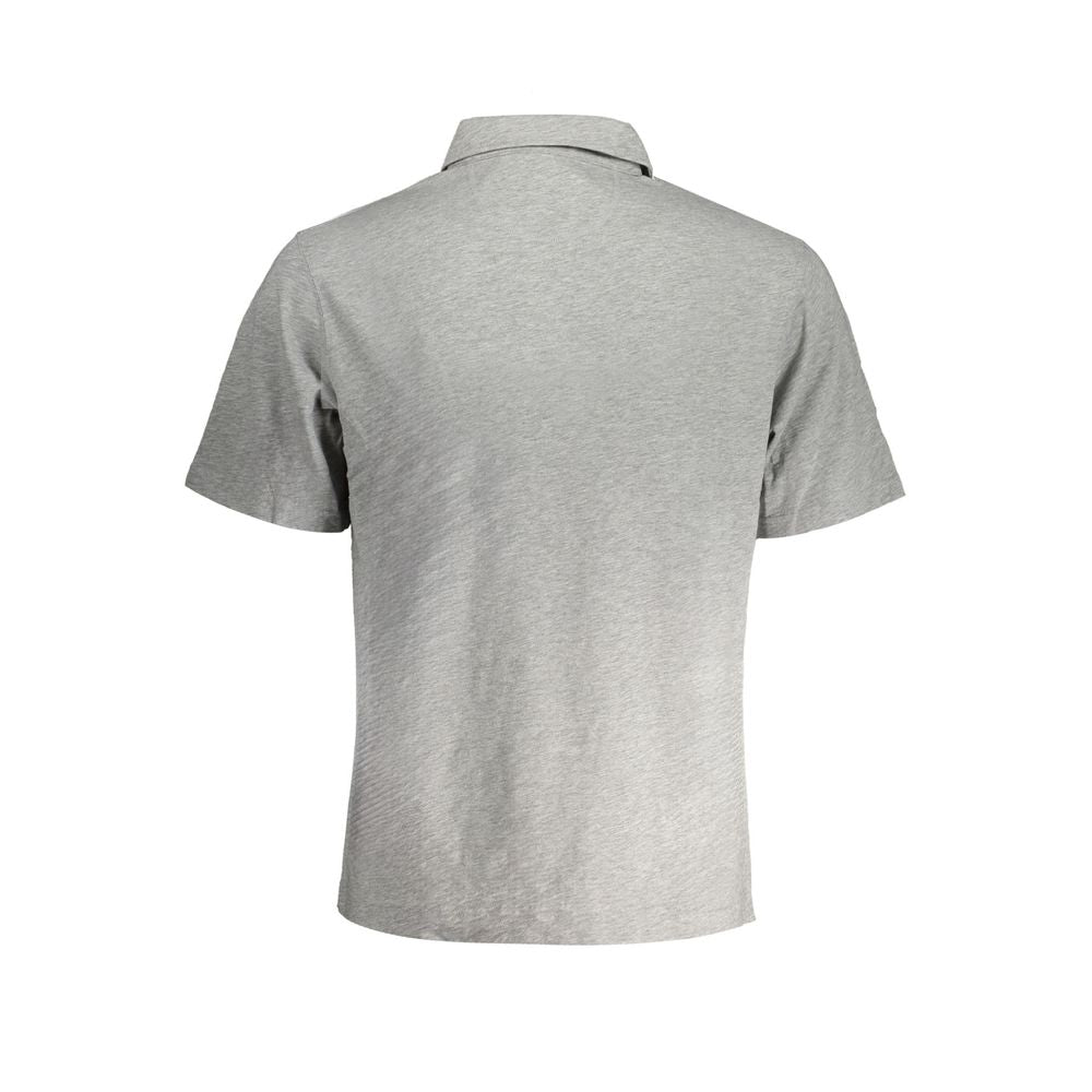La Martina Grigio cotton men's polo shirt with a classic collar and short sleeves, featuring subtle branding details.