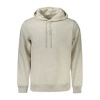 Calvin Klein Grigio cotton men's hoodie with drawstrings and front pocket, casual style, soft fabric, and brand logo details.