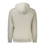 Calvin Klein Grigio cotton men's hoodie with front pocket and drawstrings, casual and comfortable for everyday wear.