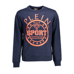 Blue cotton men's sweatshirt by Plein Sport with a casual fit and logo detail, shown on a plain background.