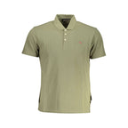 Men's Napapijri Verde cotton polo shirt with a classic fit and short sleeves, featuring the brand logo on the chest.