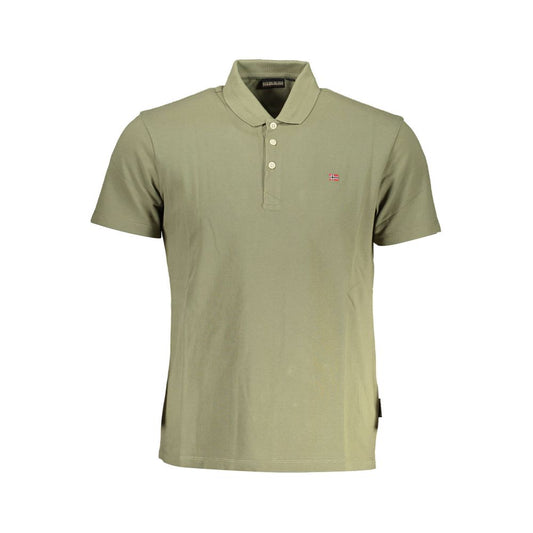 Napapijri Green Cotton Men Polo Shirt Napapijri