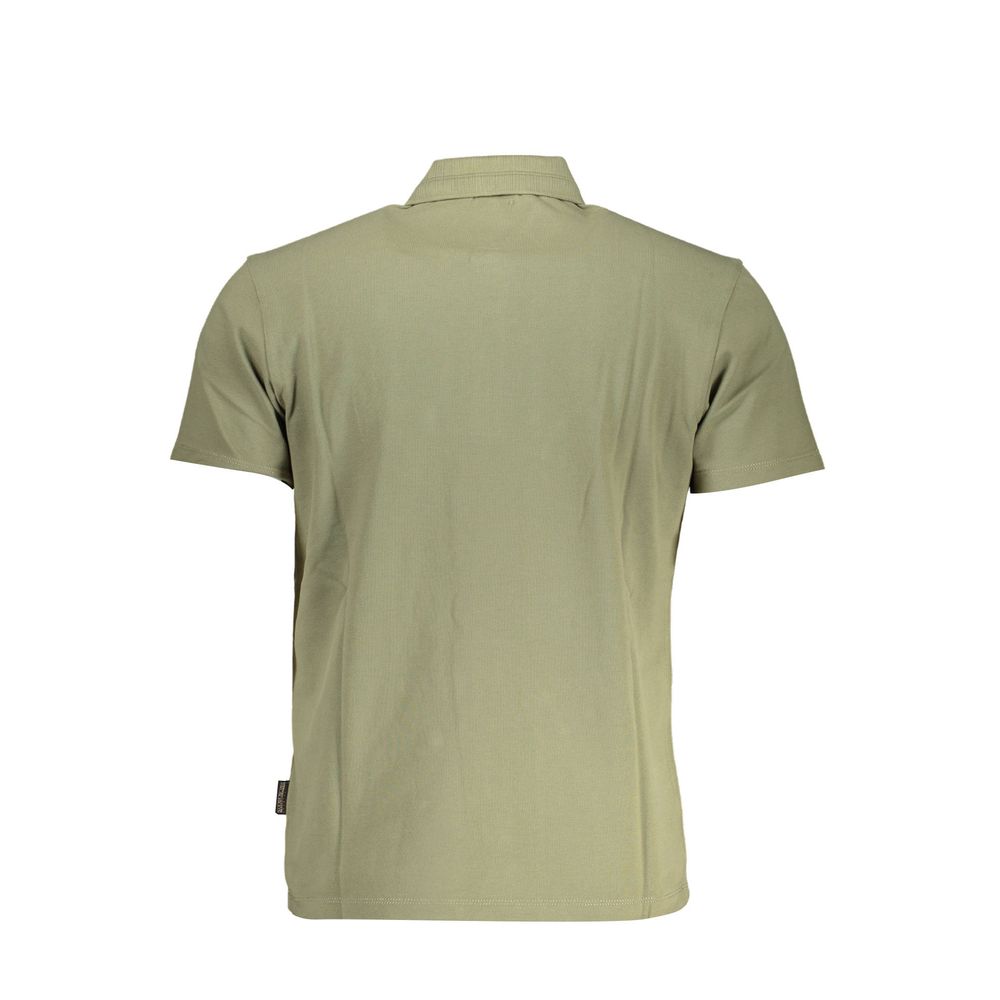Napapijri Green Cotton Men Polo Shirt Napapijri