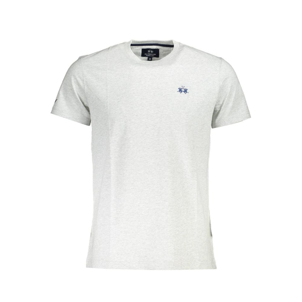 La Martina Grigio cotton men's T-shirt with crew neck and short sleeves, showcasing a casual, comfortable fit.