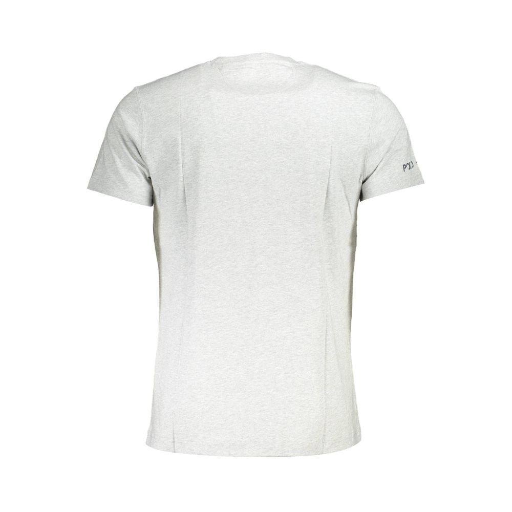 La Martina gray cotton men's T-shirt with crew neckline and logo detail, casual and comfortable for everyday wear.