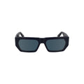 Calvin Klein blue acetate women's sunglasses with rounded frames and dark tinted lenses.