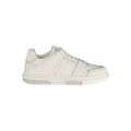 Tommy Hilfiger Bianco men's sneaker made of polyurethane with white design and casual athletic style, shown from the side view.