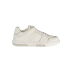 Tommy Hilfiger Bianco men's sneaker made of polyurethane with white design and casual athletic style, shown from the side view.