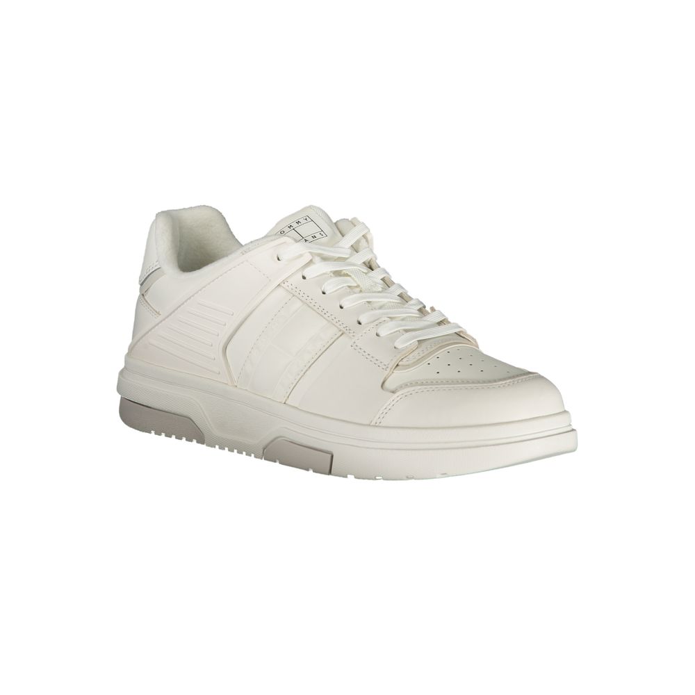 Tommy Hilfiger Bianco men's sneaker made of polyurethane with white design and casual slip-on style.