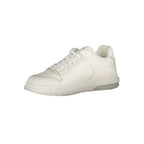 Tommy Hilfiger Bianco men's sneaker with white polyurethane upper, stylish design, and casual lacing details.