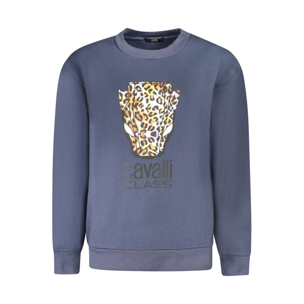 Cavalli Class Blu polyester women's sweatshirt with a relaxed fit and subtle logo details, casual and stylish for everyday wear.