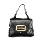 Mario Valentino Nero women’s bag made of polyurethane with an adjustable handle, featuring a sleek, modern design.