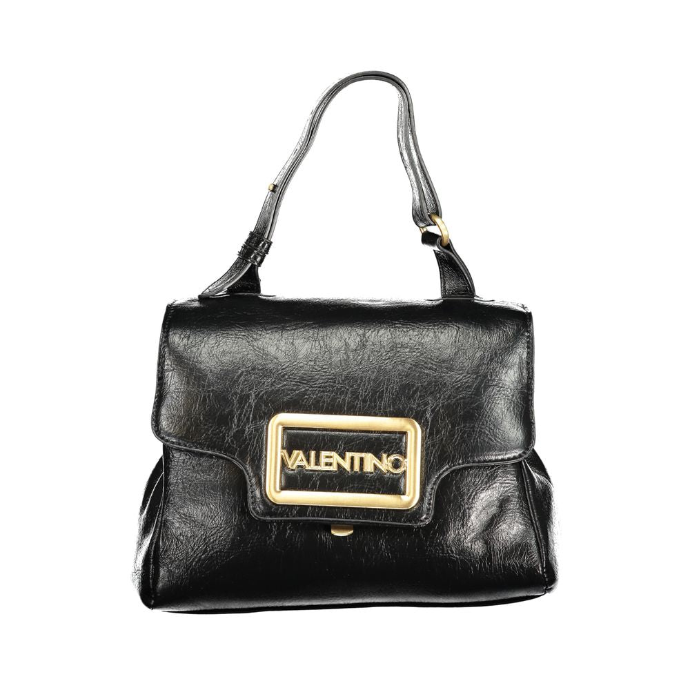 Mario Valentino Nero women’s bag made of polyurethane with an adjustable handle, featuring a sleek, modern design.