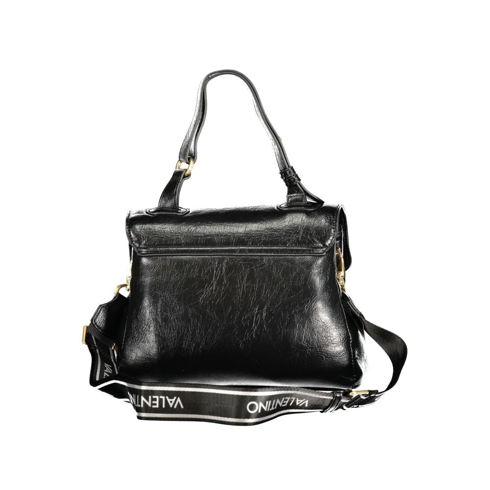 Mario Valentino Nero polyurethane women’s bag with adjustable handle, stylish handbag with sleek design and functional strap.