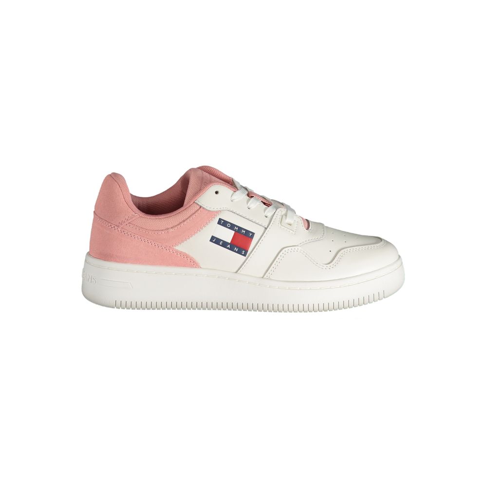 Tommy Hilfiger Rosa leather women's sneaker with white soles and stylish design, perfect for casual wear.