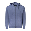Norway 1963 blue polyamide men's cardigan with a classic fit and button-up front, displayed on a neutral background.