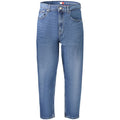 Blue cotton women's jeans by Tommy Hilfiger with classic fit and stitching details, shown on a mannequin.