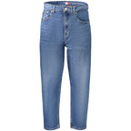 Blue cotton women's jeans by Tommy Hilfiger with classic fit and stitching details, shown on a mannequin.