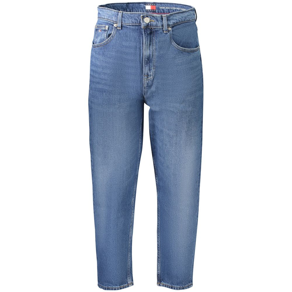 Blue cotton women's jeans by Tommy Hilfiger with classic fit and stitching details, shown on a mannequin.
