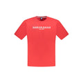 Red cotton men's T-shirt by North Sails featuring a classic fit and crew neck design.