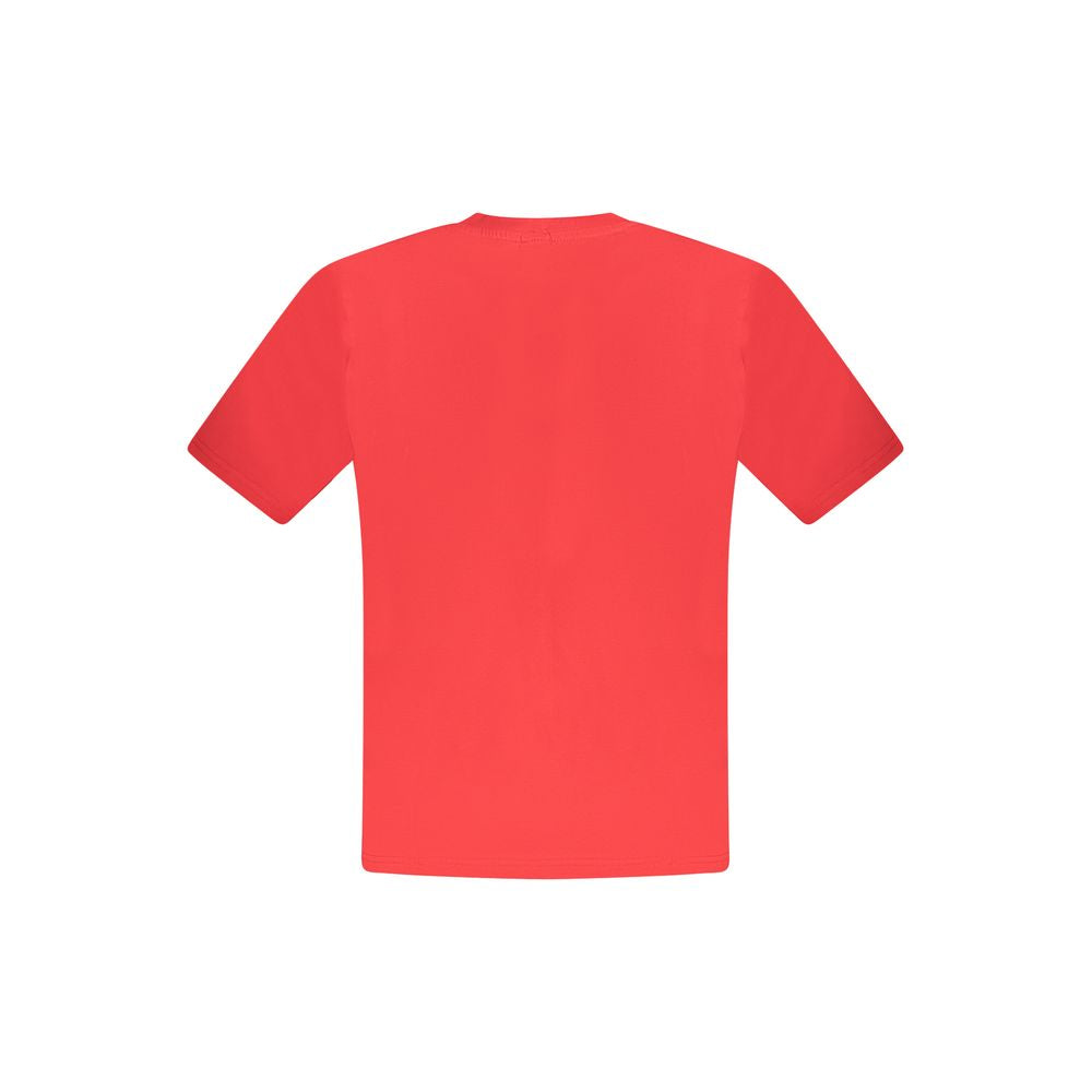Red cotton men's T-shirt by North Sails featuring a classic crew neck and logo detail.