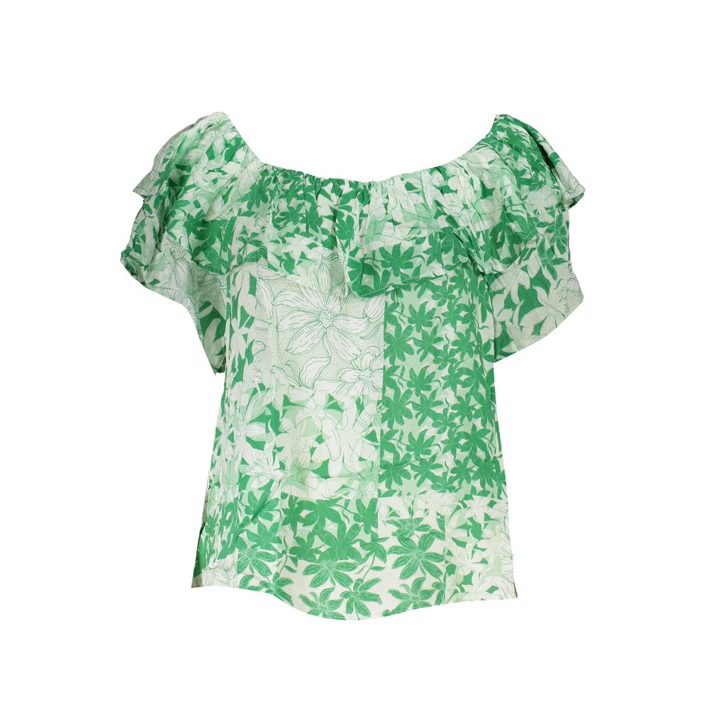 Desigual Verde cotton women's T-shirt featuring colorful, abstract patterns and a comfortable fit.