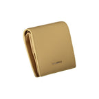 Beige leather Coccinelle women's wallet with sleek design and subtle stitching, showcasing elegant craftsmanship.