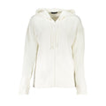 White cotton women's hoodie by North Sails, featuring a comfortable fit and casual style, shown on a model.