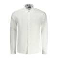 White cotton men's shirt by North Sails, featuring a classic fit with a button-down collar and clean, crisp design.