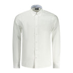 White cotton men's shirt by North Sails, featuring a classic fit with a button-down collar and clean, crisp design.