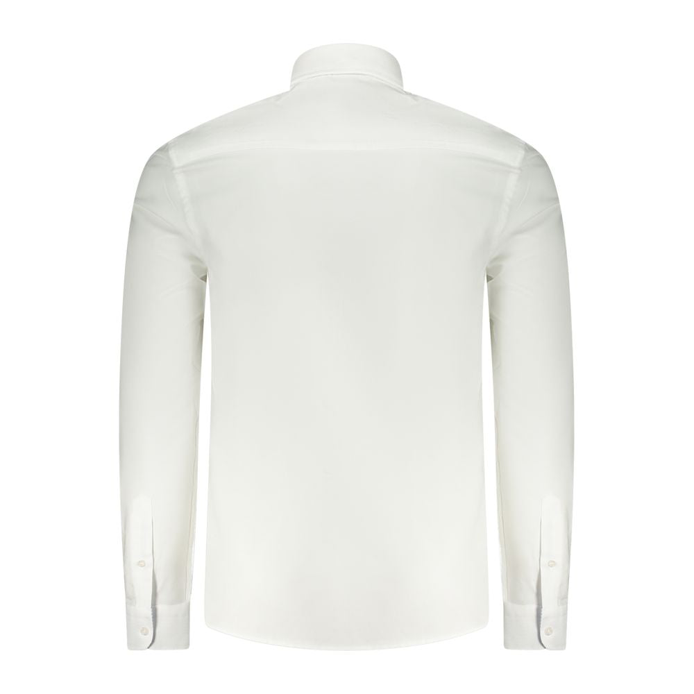 White cotton men's shirt by North Sails with a classic collar and button-down front, displayed flat on a plain background.