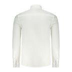 White cotton men's shirt by North Sails with a classic collar and button-down front, displayed flat on a plain background.